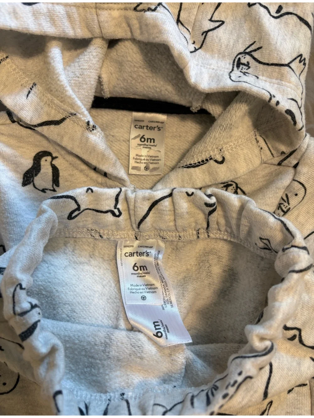 Carter's Light Gray Winter Zip-Up Hoodie & Jogger Sweat Set